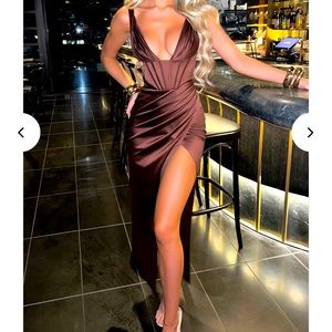 COPY - Brown corset formal gown. xs, never worn, cannot return to store, too sm…